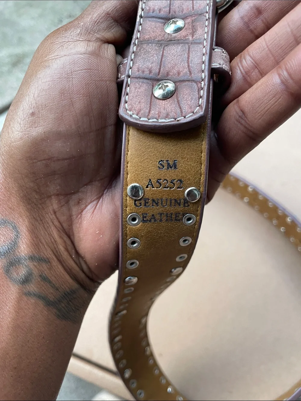 💥NI💥 Brown Kids Western Belt with Turquoise Accent